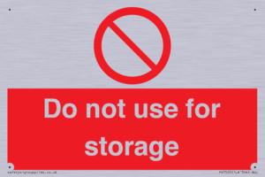 Do not use for storage